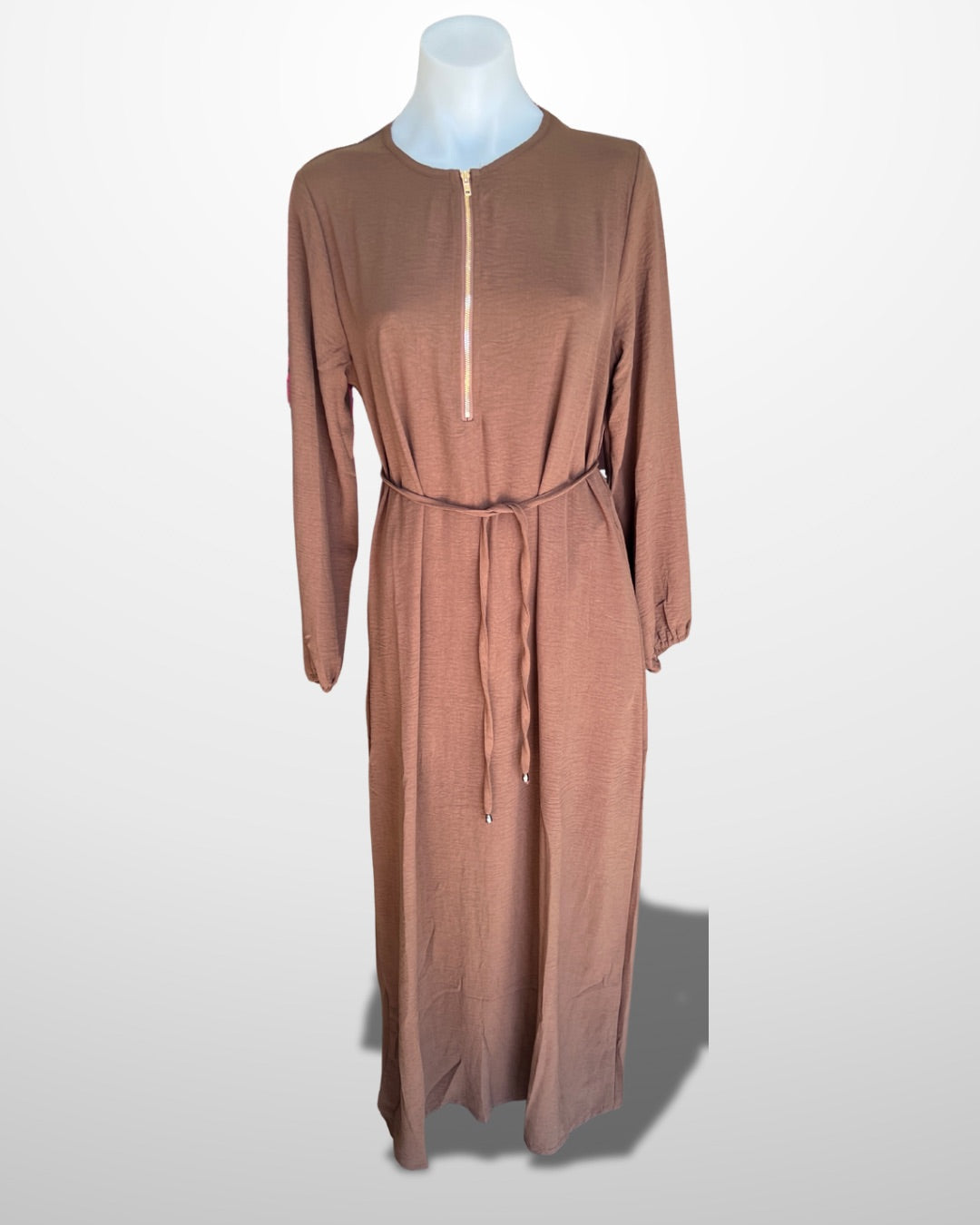 Zip-up Everyday Abaya | Pockets | Removal Waist String