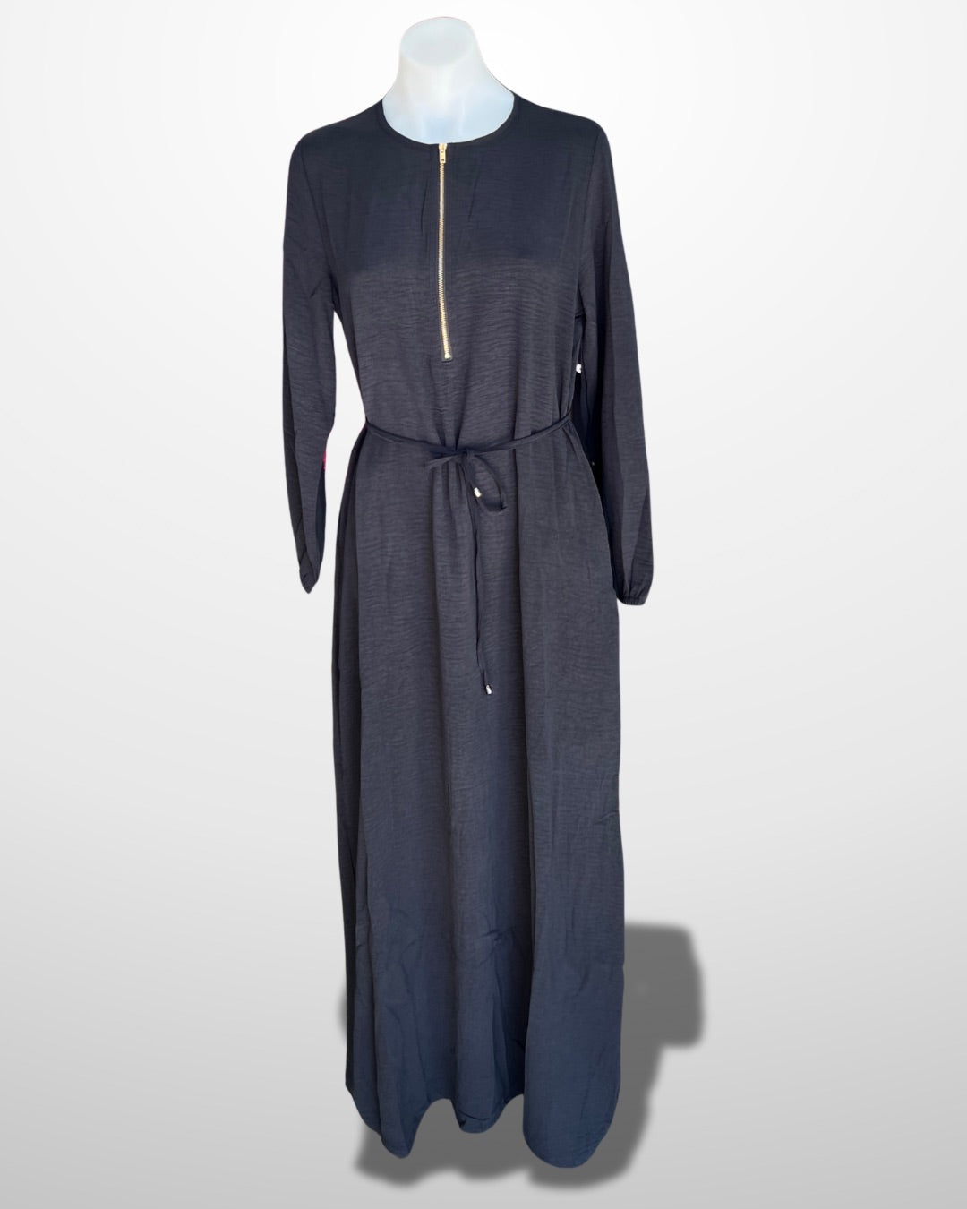 Zip-up Everyday Abaya | Pockets | Removal Waist String