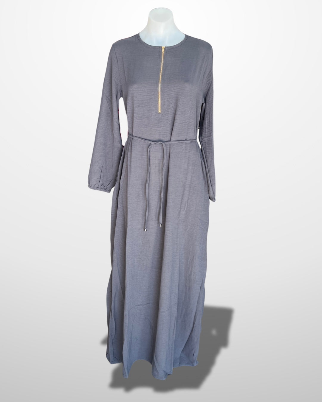 Zip-up Everyday Abaya | Pockets | Removal Waist String